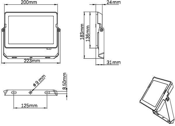 LED Reflector Philips LED waterproof headlight Projectline 50 W 3000 K ...