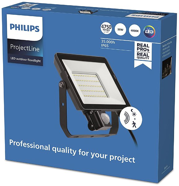 LED Reflector Philips LED waterproof headlight Projectline 50 W 4000 K sensor ...
