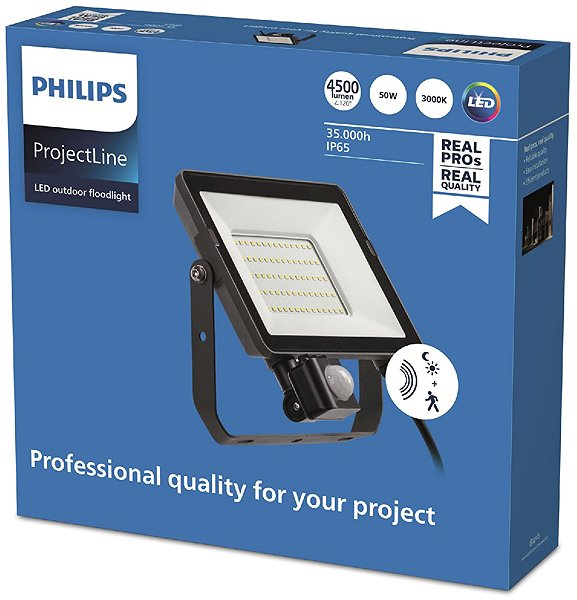 LED Reflector Philips LED waterproof headlight Projectline 50 W 3000 K sensor ...