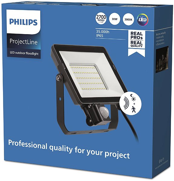 LED Reflector Philips LED waterproof headlight Projectline 30 W 3000 K sensor ...