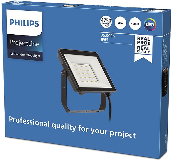LED Reflector Philips LED waterproof headlight Projectline 50 W 4000 K ...