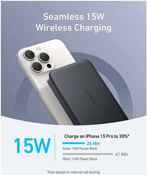 Power Bank Anker MagGo Power Bank 10K, Magnetic Wireless Black ...