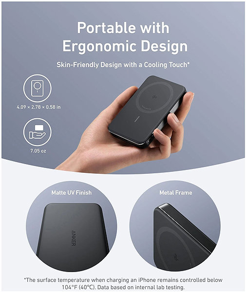 Power Bank Anker MagGo Power Bank 10K, Magnetic Wireless Black ...