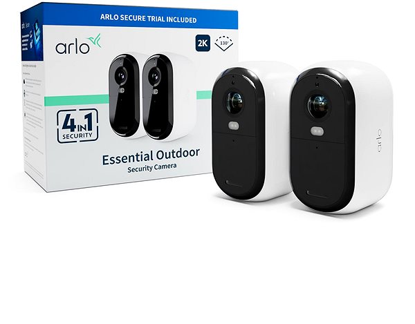 Überwachungskamera Arlo Essential Gen.2 2K Outdoor-Sicherheitskamera, 2 Stück, weiß ...