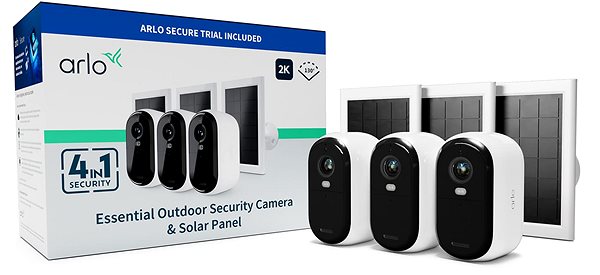 Überwachungskamera Arlo Essential Gen.2 Bundle 2K Outdoor Sicherheitskamera, 3 + 3, weiß ...