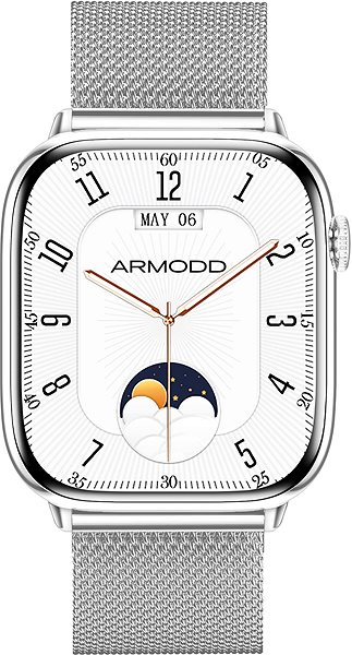 Smart Watch ARMODD Prime 2 silver with metal strap + silicone strap ...