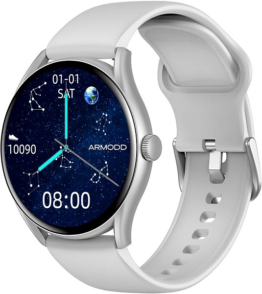 Smart Watch ARMODD Roundz 5 silver, metal + silicone strap ...