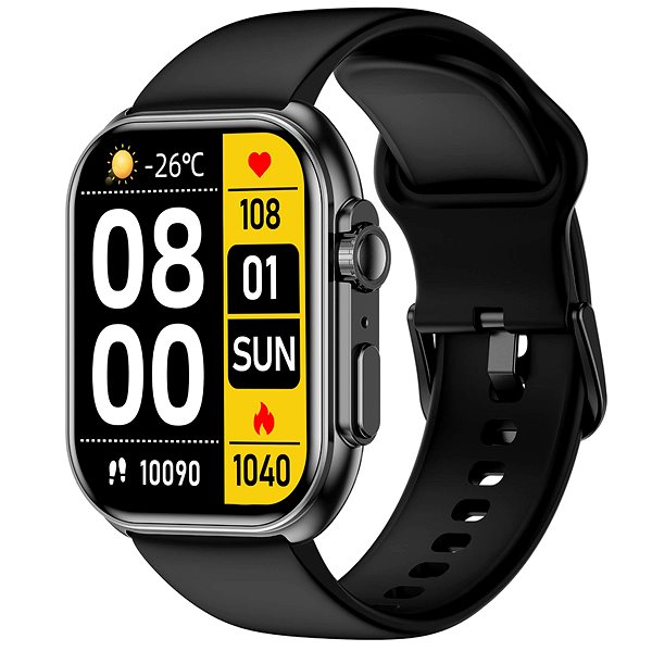 Smart Watch ARMODD Squarz 12 Ultimate black, metal + silicone strap ...