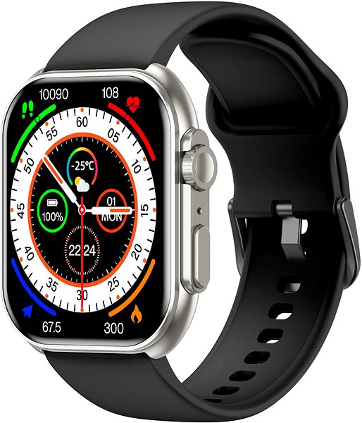 Smart Watch ARMODD Squarz 12 Ultimate titanium, metal + silicone strap ...