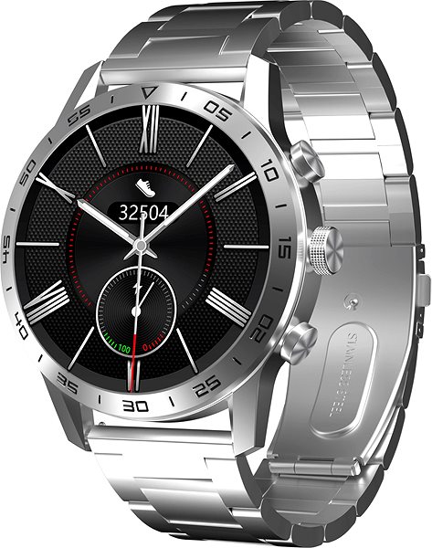 Smart Watch ARMODD Silentwatch 4 Pro, Silver with Metal Strap + Silicone Strap Lateral view