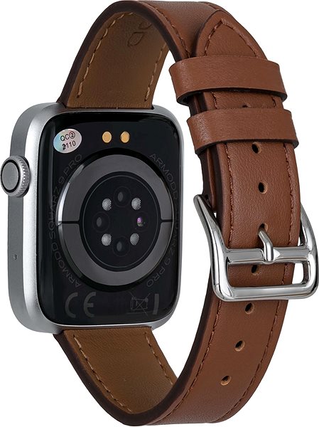 Smart Watch ARMODD Squarz 9 Pro, Silver with Brown Leather Strap + Silicone Strap Back page