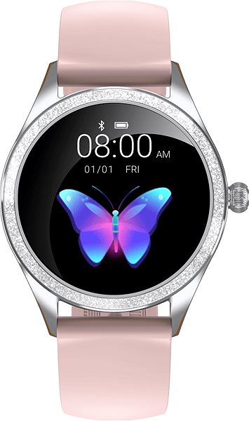 Smart Watch ARMODD Candywatch Crystal 2, Silver with Pink Strap Lateral view
