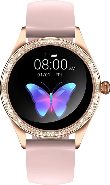 Smart Watch ARMODD Candywatch Crystal 2, Gold with Pink Strap Screen