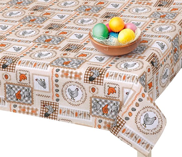 Obrus BELLATEX Ema 552 120 × 140 cm, veľkonočné sliepočky ...