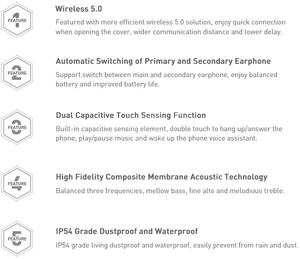 Vezeték nélküli fül-/fejhallgató Baseus Encok W04 Pro Black 3db Jellemzők/technológia
