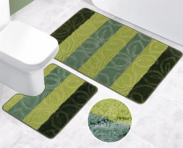 Koupelnová předložka Bellatex Elli sada 60×100+60×50 750/699 zelený list ...