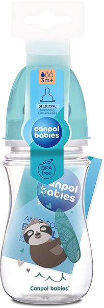Dojčenská fľaša Canpol babies EXOTIC ANIMALS 240 ml modrá Obal/škatuľka