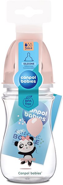 Dojčenská fľaša Canpol babies EXOTIC ANIMALS 240 ml ružová Obal/škatuľka