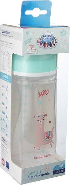 Dojčenská fľaša Canpol babies EXOTIC ANIMALS 300 ml zelená Obal/škatuľka