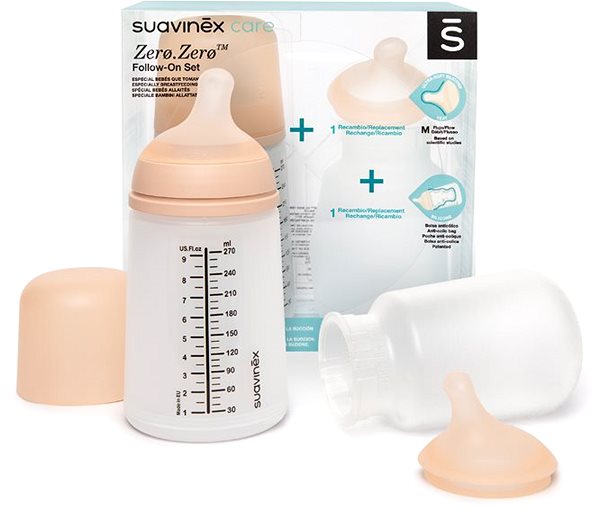 Dojčenská fľaša SUAVINEX Pokračujúca sada ZERO ZERO 270 ml Obal/škatuľka