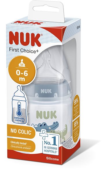 Cumisüveg NUK FC+ cumisüveg hőmérséklet-szabályozóval 150 ml kék ...