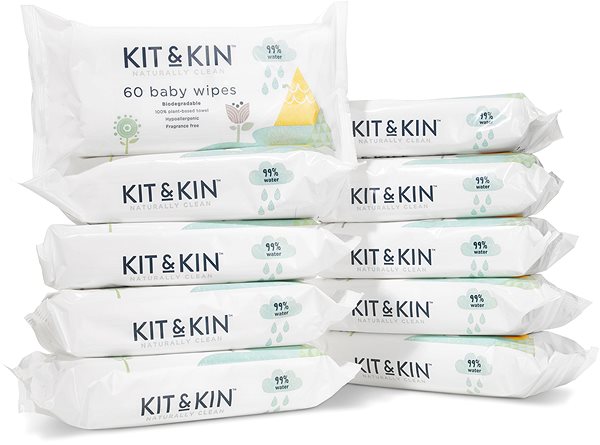 Detské vlhčené obrúsky Kit & Kin Naturally Clean Baby Wipes 60 ks ...