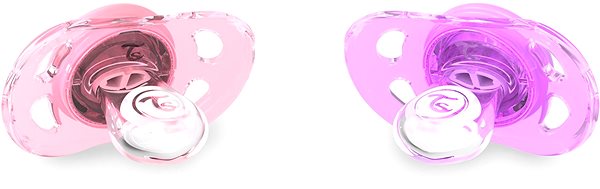 Cumi TWISTSHAKE Cumi mini 0–6m 2 db Pasztell rózsaszín és lila Oldalnézet