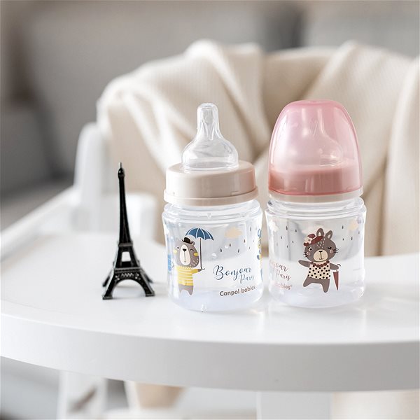 Kojenecká láhev Canpol babies BONJOUR PARIS 120 ml modrá Lifestyle