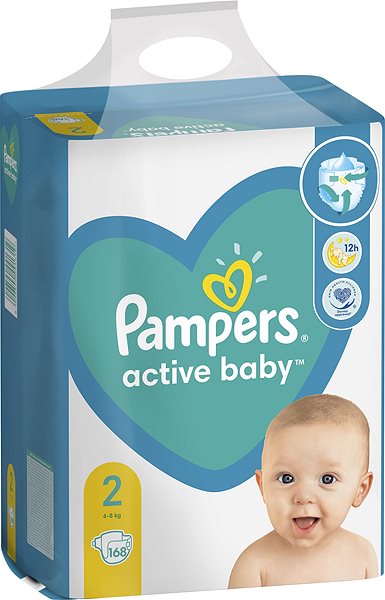 Jednorazové plienky PAMPERS Active Baby veľ. 2, 168 ks Screen