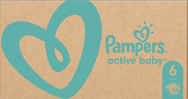 Eldobható pelenka PAMPERS Active Baby 6-os méret, Monthly Pack 128 db Képernyő