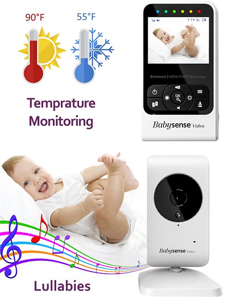 Detská pestúnka BABYSENSE Video Baby Monitor V24R Vlastnosti/technológia