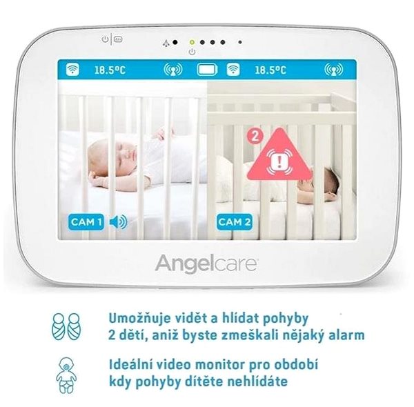 Detská pestúnka ANGELCARE AC327  monitor pohybu dychu a elektronická video pestúnka Vlastnosti/technológia