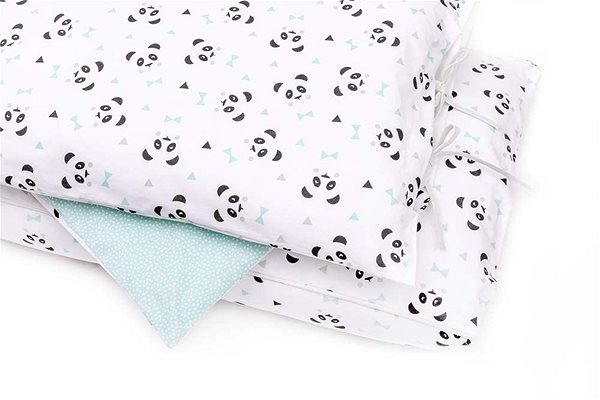 Detská posteľná bielizeň Linden Obliečky 80 × 80 + 35 × 40 cm, panda ...