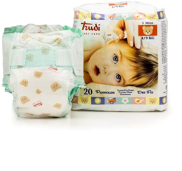 Jednorázové pleny Trudi Baby Dry Fit 00693 Perfo-Soft vel. Medium 4–9 kg (20 ks) Screen