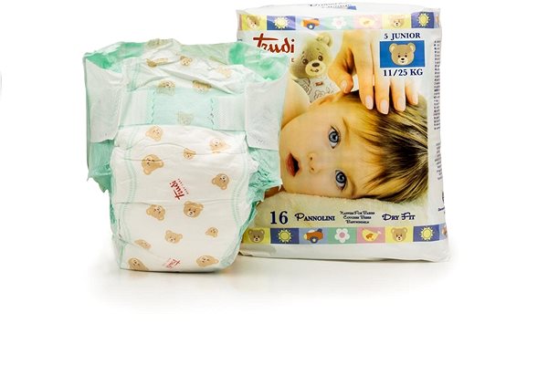 Jednorázové pleny Trudi Baby Dry Fit 00695 Perfo-Soft vel. Junior 11–25 kg (16 ks) Screen