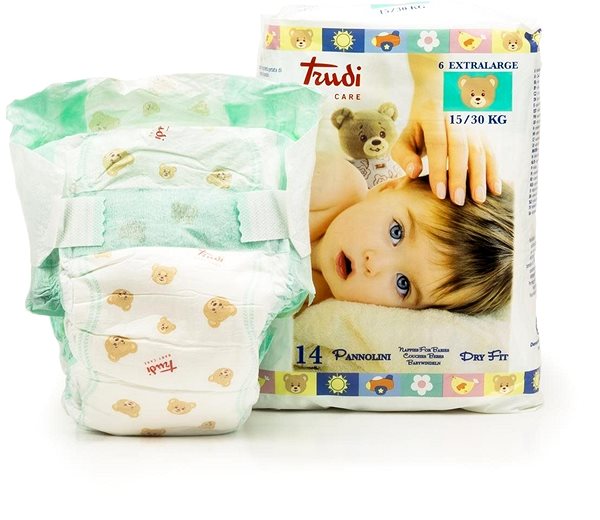 Eldobható pelenka Trudi Baby Dry Fit 00696 Perfo-Soft méret XL 15-30 kg (14 db) Képernyő