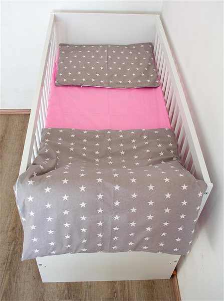 Detská posteľná bielizeň BabyTýpka 3-dielna sada obliečok – Stars Pink ...