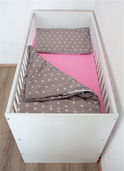 Detská posteľná bielizeň BabyTýpka 3-dielna sada obliečok – Stars Pink ...
