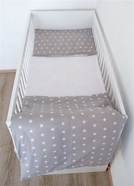Detská posteľná bielizeň BabyTýpka 3-dielna sada obliečok – Stars White ...