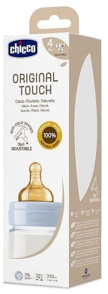 Dojčenská fľaša Chicco Original Touch latex, 330 ml – chlapec Obal/škatuľka