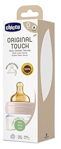Dojčenská fľaša Chicco Original Touch latex, 240 ml – dievča, sklenená Obal/škatuľka