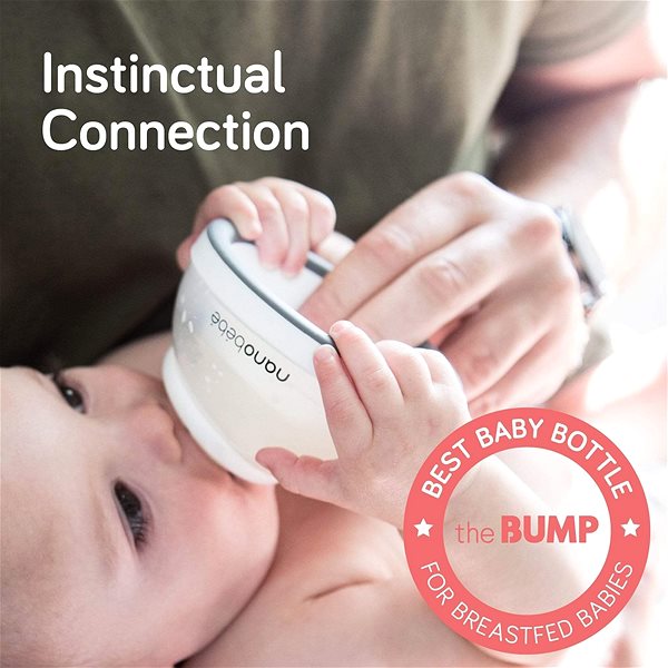 Dojčenská fľaša NANOBÉBÉ fľaša na materské mlieko 150 ml, 1 ks, sivá Vlastnosti/technológia