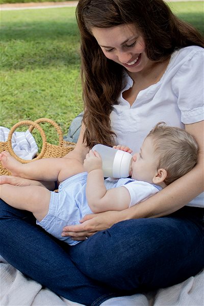 Dojčenská fľaša NANOBÉBÉ silikónová detská Flexy fľaša 270 ml, 1 ks, biela Lifestyle