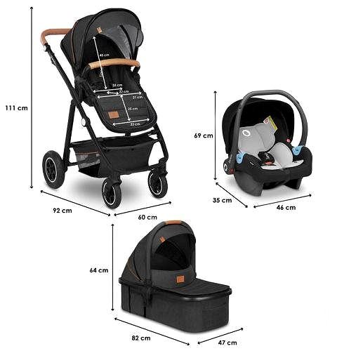 Kočárek LIONELO 3v1 Amber Grey Stone Technický nákres