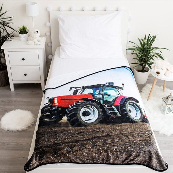 Deka Jerry Fabrics traktor červený, 120 × 150 cm ...