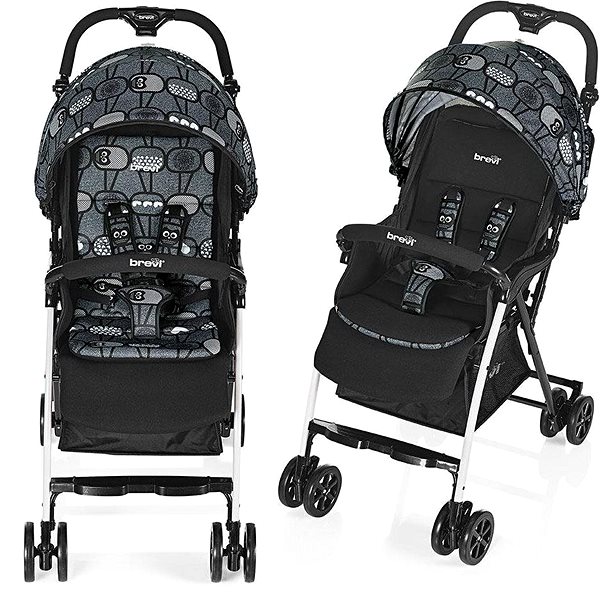 Baby Buggy BREVI Mini Large Grey Owls 577 Screen