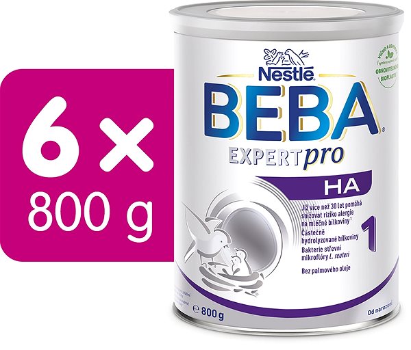 Dojčenské mlieko BEBA EXPERTpro HA 1 (6× 800 g) Vlastnosti/technológia
