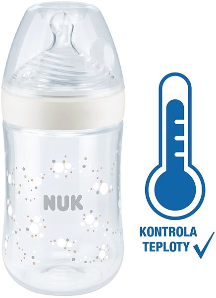 Dojčenská fľaša NUK Nature Sense dojčenská fľaša s kontrolou teploty 260 ml biela ...
