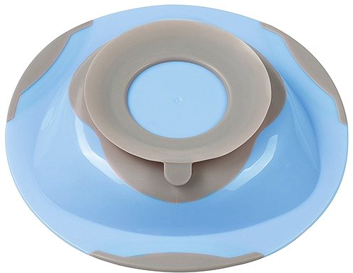 Gyerek tányér BabyOno bébi tányér tapadókoronggal, kék színű ...