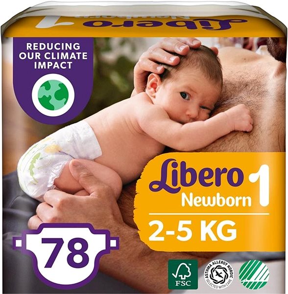 Jednorazové plienky Libero Newborn 1 Jumbo (78 ks) 2 – 5 kg Screen